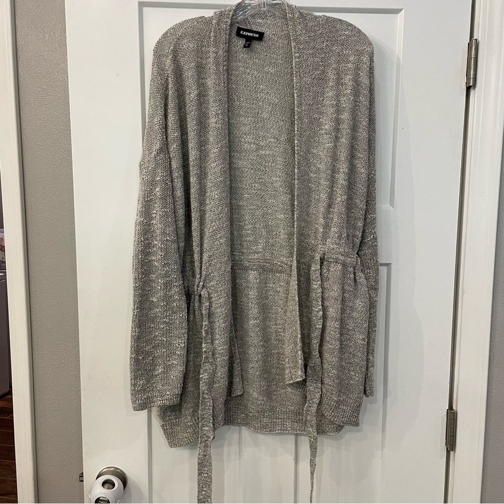 NWOT Express Light Grey Heathered Cardigan